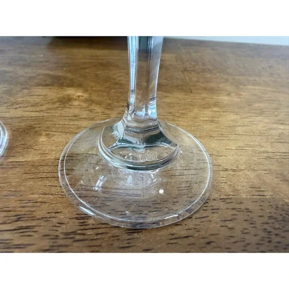 Vintage Bohemia Crystal Pinwheel Cut Cordial Glasses Etched Stemware Pair - Picture 6 of 8